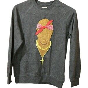 Elevenparis “Life Is A Joke” Graphic Sweatshirt Pullover Gray Streetwear Small